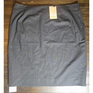 NWT M.M. Lafleur Wool Black Pencil Skirt Plus Size +2 Size 18-20 MSRP $239